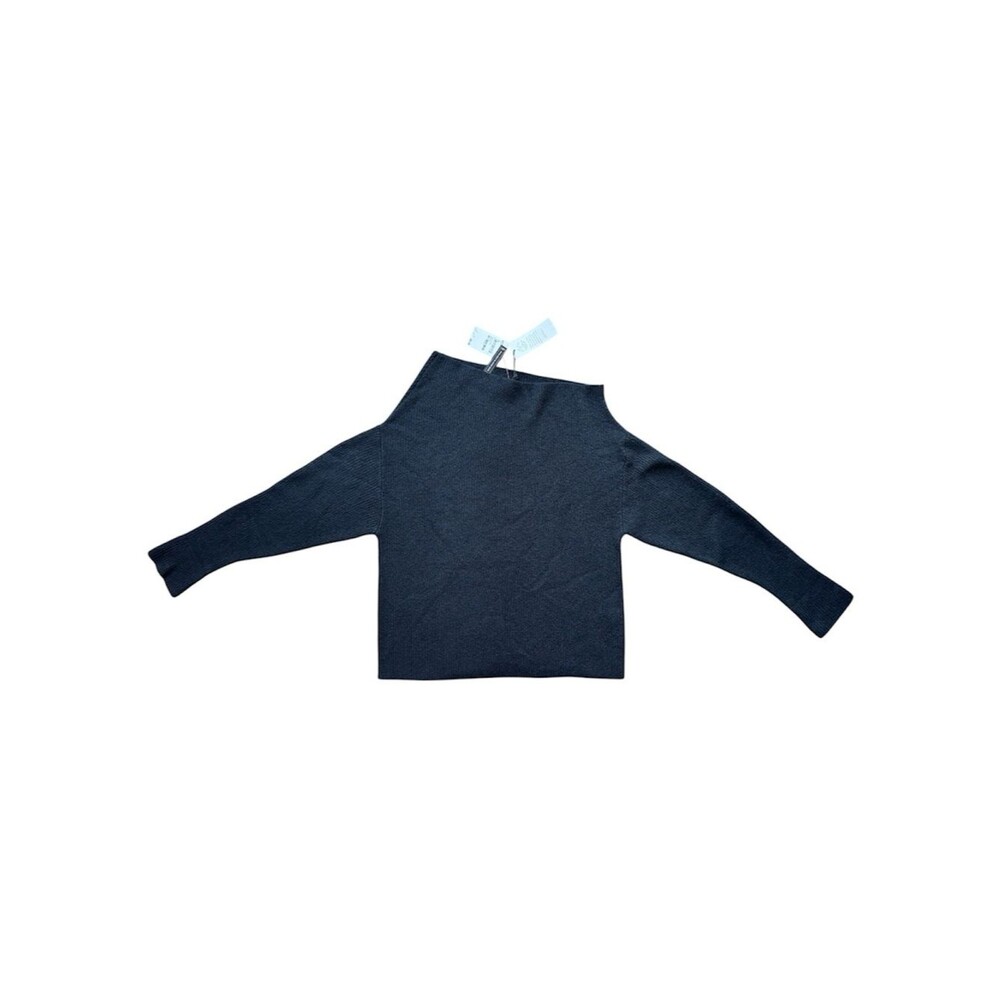 Minimalist Treasure & Bond Black Ribbed Cowl Neck Sweater S